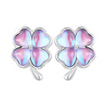 925 Sterling Silver Transparent Glass Earrings for Women