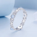 S925 Sterling Silver 4mm Plated Platinum Ring for Women Size 6.0