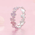925 Sterling Silver Enamel Platinum Plated Ring Size 6 for Women