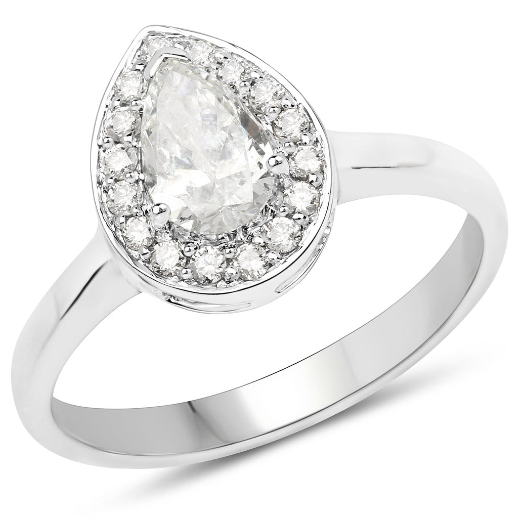 14K White Gold 0.70 Carat Genuine White Diamond Ring