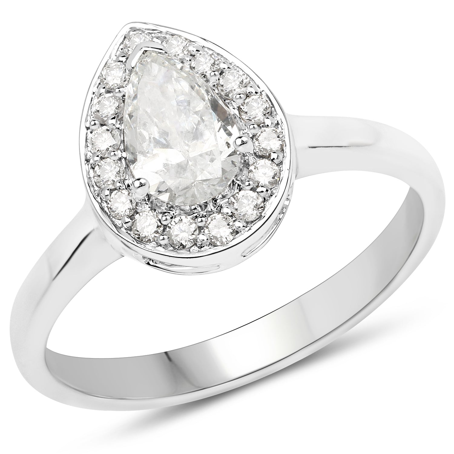 14K White Gold 0.70 Carat Genuine White Diamond Ring