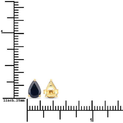 1.60 Carat Genuine Blue Sapphire 10K Yellow Gold Earrings