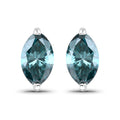 0.69 Carat Genuine Blue Diamond 14K White Gold Earrings