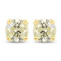 0.95 Carat Genuine LB Diamond 14K Yellow Gold Earrings
