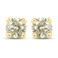 0.92 Carat Genuine LB Diamond 14K Yellow Gold Earrings