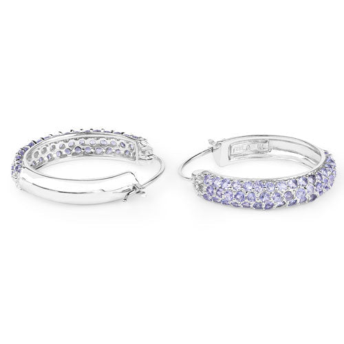 3.06 Carat Genuine Tanzanite .925 Sterling Silver Earrings