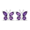 1.00 Carat Genuine Amethyst .925 Sterling Silver Earrings