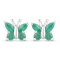 0.88 Carat Genuine Emerald .925 Sterling Silver Earrings