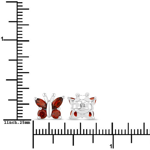 1.28 Carat Genuine Garnet .925 Sterling Silver Earrings