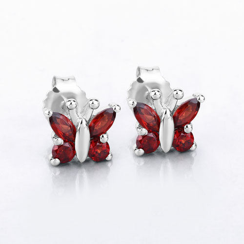 1.28 Carat Genuine Garnet .925 Sterling Silver Earrings