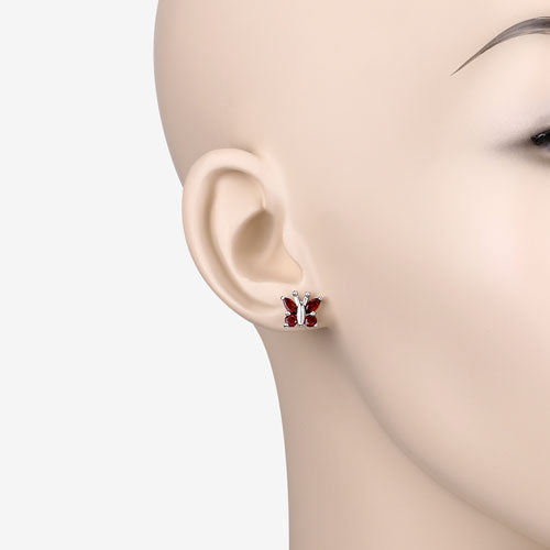 1.28 Carat Genuine Garnet .925 Sterling Silver Earrings