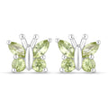 1.00 Carat Genuine Peridot .925 Sterling Silver Earrings