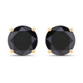 4.30 Carat Genuine Black Diamond 14K Yellow Gold Earrings