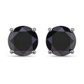 3.48 Carat Genuine Black Diamond 14K White Gold Earrings