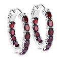 4.00 Carat Genuine Garnet .925 Sterling Silver Earrings