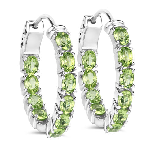 3.40 Carat Genuine Peridot .925 Sterling Silver Earrings