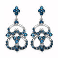 4.84 Carat Genuine London Blue Topaz .925 Sterling Silver Earrings