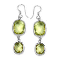 25.74 Carat Genuine Lemon Quartz .925 Sterling Silver Earrings