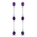 2.04 Carat Genuine Amethyst .925 Sterling Silver Earrings