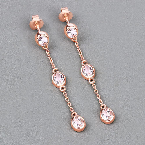 1.62 Carat Genuine Morganite .925 Sterling Silver Earrings