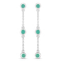 0.60 Carat Genuine Emerald .925 Sterling Silver Earrings