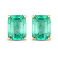 2.75 Carat Genuine Ethiopian Emerald 14K Yellow Gold Earrings