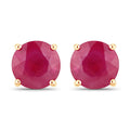 0.86 Carat Genuine Ruby 14K Yellow Gold Earrings