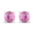 1.30 Carat Genuine Pink Sapphire 10K White Gold Earrings