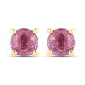 1.30 Carat Genuine Pink Sapphire 10K Yellow Gold Earrings