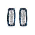 0.51 Carat Genuine Blue Diamond & White Diamond .925 Sterling Silver Earrings