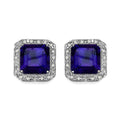 9.40 Carat Genuine Amethyst and White Diamond .925 Sterling Silver Earrings