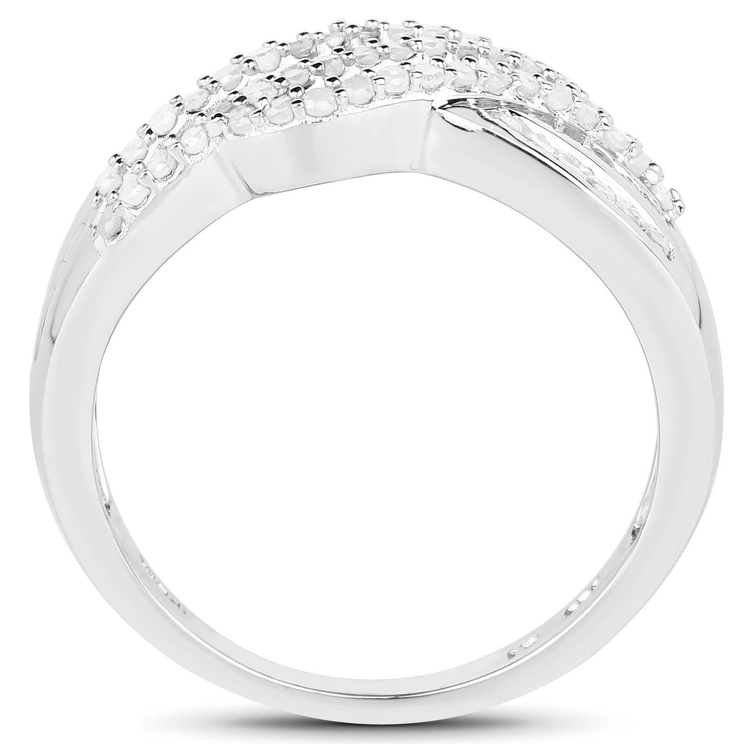 0.64 Carat Genuine White Diamond .925 Sterling Silver Ring