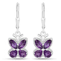2.12 Carat Genuine Amethyst .925 Sterling Silver Earrings