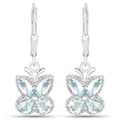 1.76 Carat Genuine Aquamarine .925 Sterling Silver Earrings