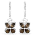 2.20 Carat Genuine Smoky Quartz .925 Sterling Silver Earrings