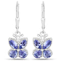 2.08 Carat Genuine Tanzanite .925 Sterling Silver Earrings