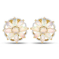 14K Yellow Gold Plated 2.70 Carat Genuine Ethiopian Opal .925 Sterling Silver Earrings