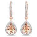2.03 Carat Genuine Morganite and White Topaz .925 Sterling Silver Earrings