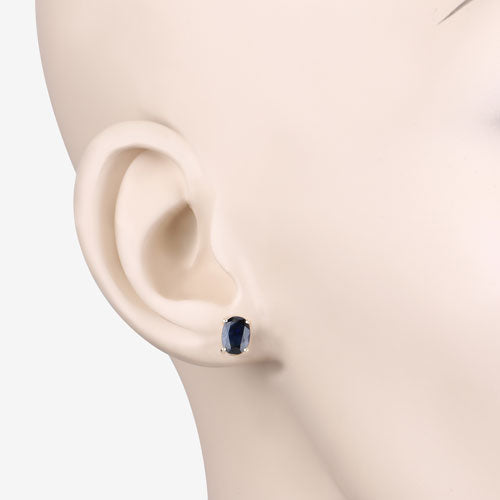 1.90 Carat Genuine Blue Sapphire 10K Yellow Gold Earrings