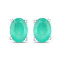 1.44 Carat Genuine Zambian Emerald 10K White Gold Earrings
