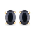 0.96 Carat Genuine Blue Sapphire 10K Yellow Gold Earrings