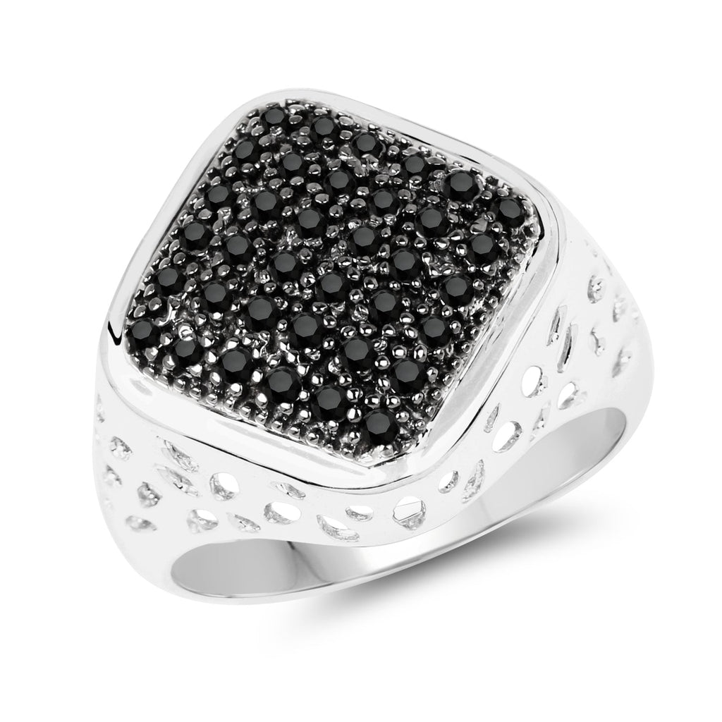 0.54 Carat Genuine Black Diamond .925 Sterling Silver Ring