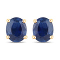 0.68 Carat Genuine Blue Sapphire 14K Yellow Gold Earrings