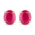 0.60 Carat Genuine Ruby 14K Yellow Gold Earrings