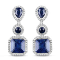 11.62 Carat Dyed Sapphire .925 Sterling Silver Earrings