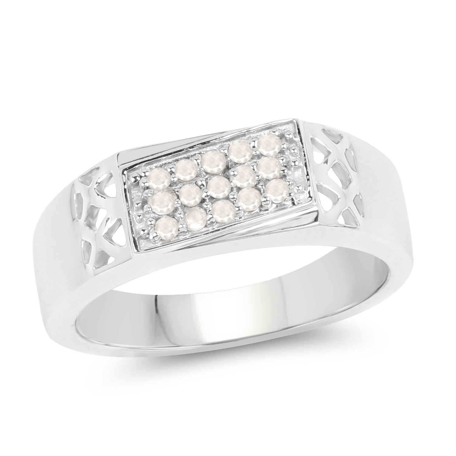 0.23 Carat Genuine White Diamond .925 Sterling Silver Ring