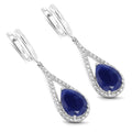 5.10 Carat Genuine Blue Aventurine Sterling Silver Earrings