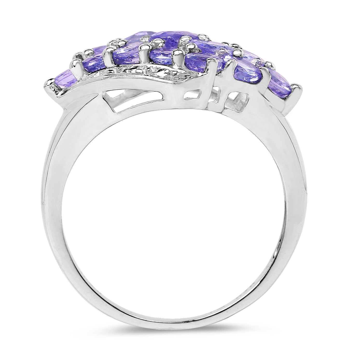 1.85 Carat Genuine Tanzanite .925 Sterling Silver Ring