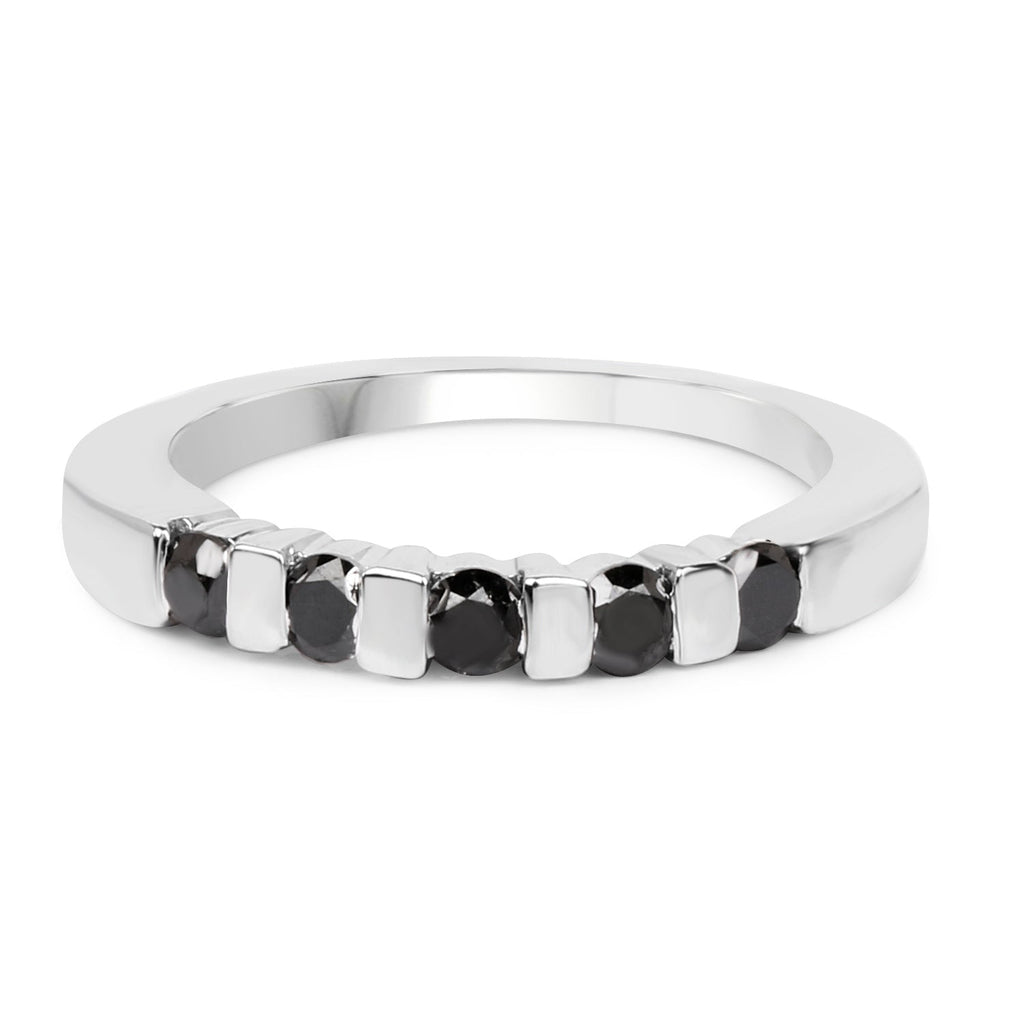 0.50 Carat Genuine Black Diamond .925 Sterling Silver Ring