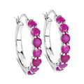 2.80 Carat Genuine Ruby .925 Sterling Silver Earrings